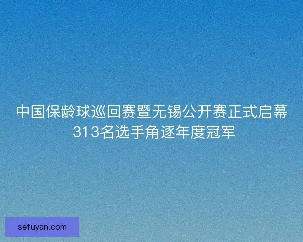 中国保龄球巡回赛暨无锡公开赛正式启幕 313名选手角逐年度冠军